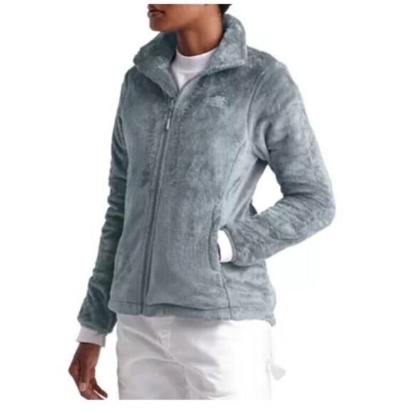 The North Face Sweatshirt Women's Small Gray Osito Fleece Collared Full Zip - Picture 5 of 8